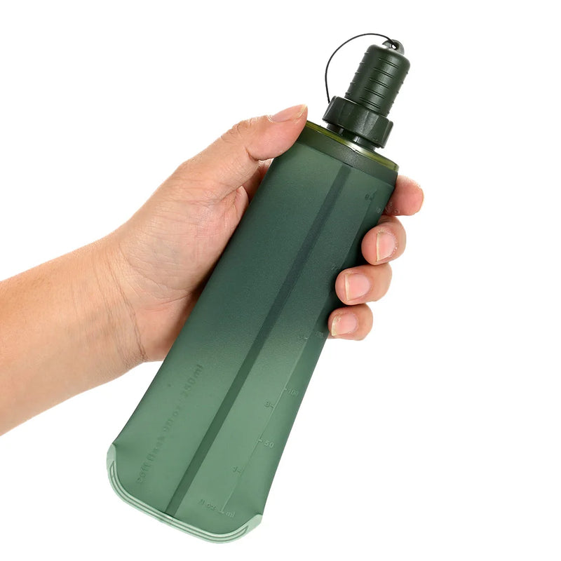 TPU Folding Soft Flask Sport Water Bottle Running Camping Hiking Water Bag Collapsible Drink Water Bottle Water Bag